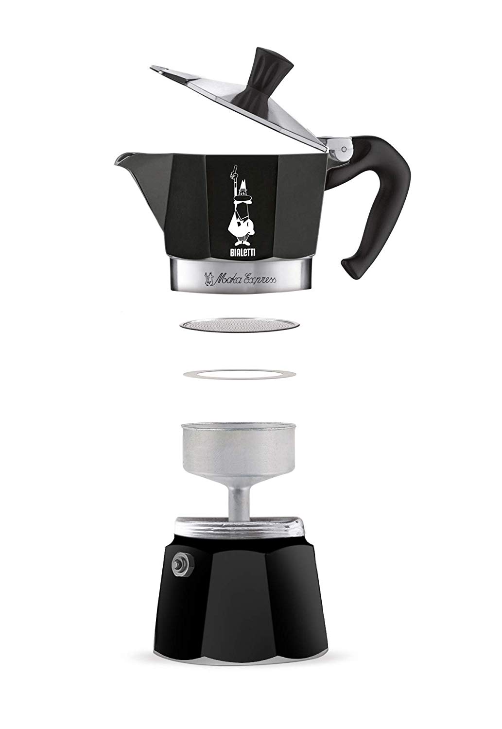 Купить Гейзерная кофеварка MOKA EXPRESS black на 3 чашки 180 мл, черная,  алюминий, Bialetti (арт.5221_1175) с доставкой в официальном магазине  Bialetti.